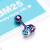 Detail View 3 of Colorline Chameleon Top Cartilage Tragus Barbell Earring-Rainbow/Multi-Color