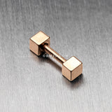 Detail View 1 of Rose Gold Square Cartilage Tragus Barbell