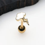 Detail View 1 of Golden Lightning Cloud Cartilage Tragus Barbell-White