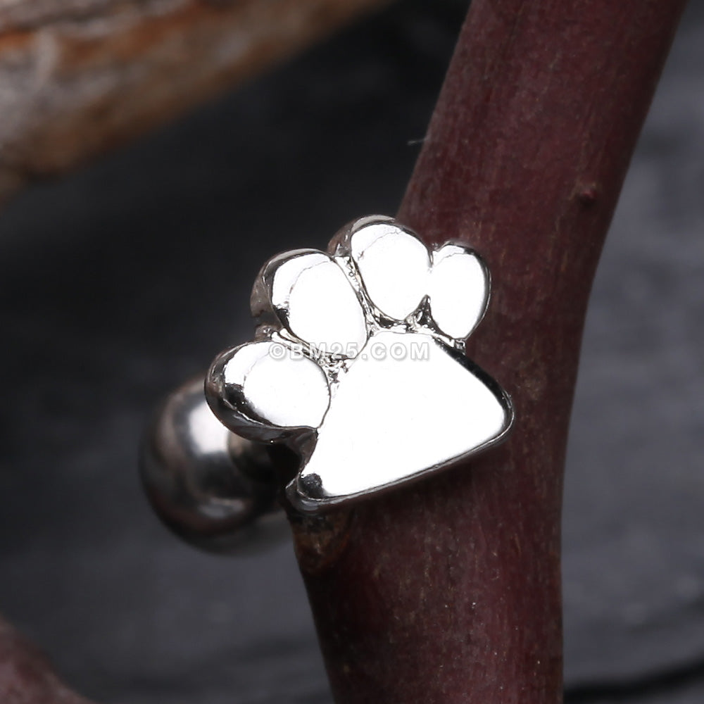Detail View 1 of Puppy Paw Cartilage Tragus Barbell-Steel