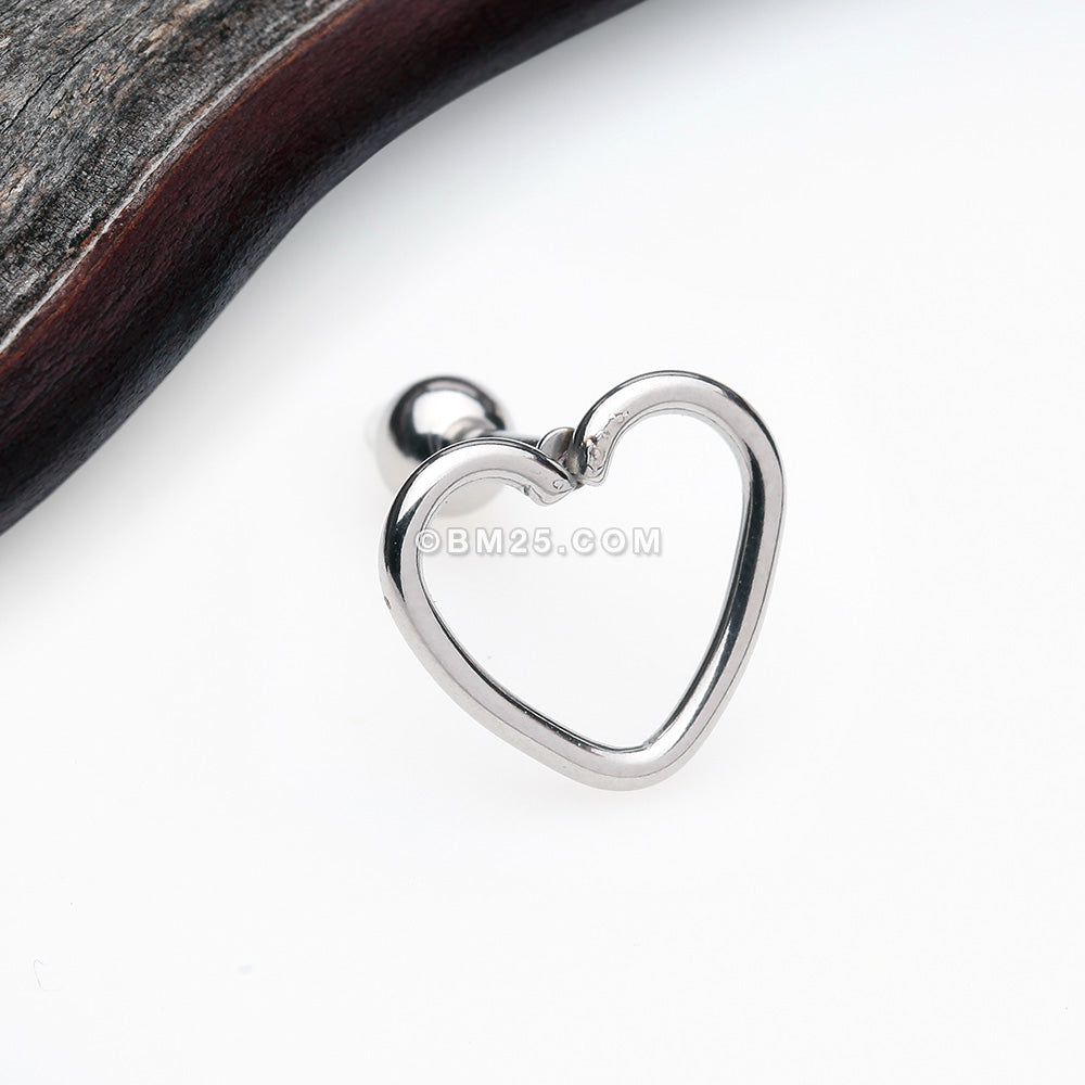 Detail View 1 of Heart Wire Steel Cartilage Tragus Earring-Steel