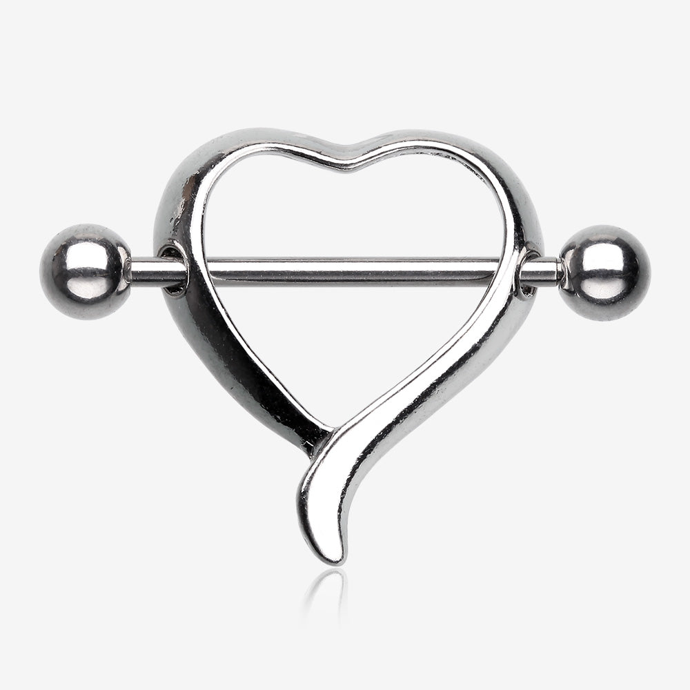 Classic Heart Nipple Shield Ring-Steel