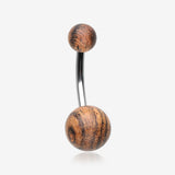 Organic Zebra Wood Belly Button Ring