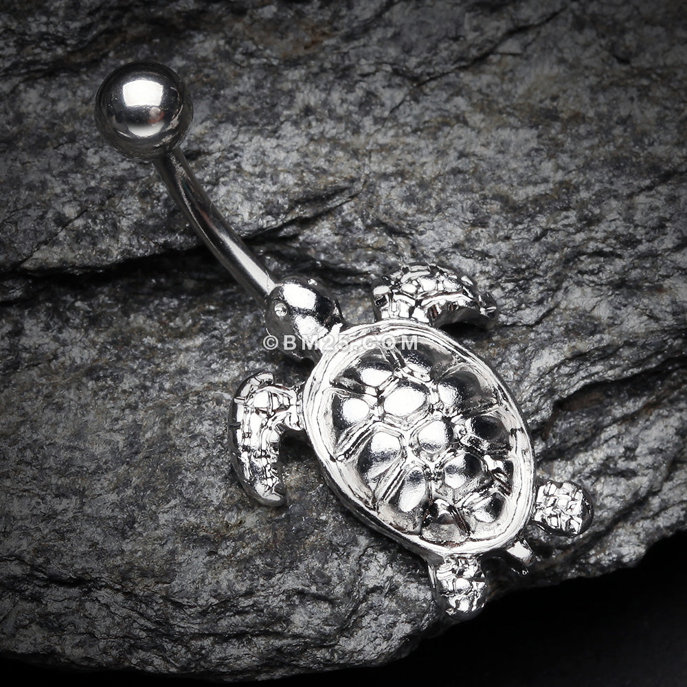 Detail View 2 of Sea Turtle Steel Belly Button Ring