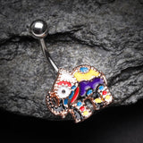 Detail View 2 of Jaipur Decorative Elephant Parade Belly Button Ring