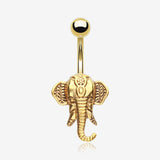 Golden Ganesha Elephant Belly Button Ring-Gold