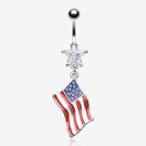 American Flag Belly Button Ring