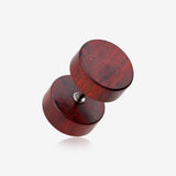 A Pair of Cherry Wood Fake Plug-Red