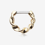Golden Figaro Twist Septum Clicker Ring-Gold