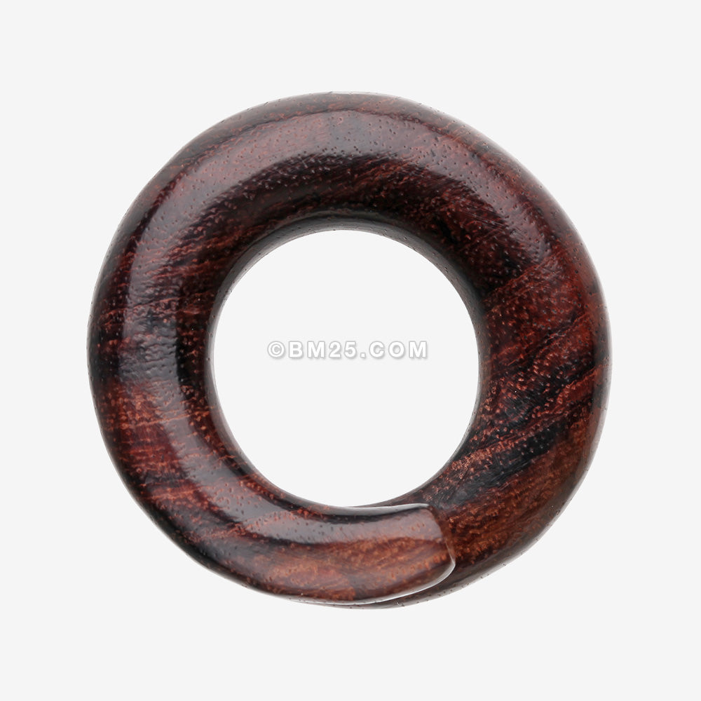 Detail View 4 of A Pair of Classic Organic Sono Wood Spiral Ear Taper Hanger-Orange/Brown