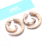 Detail View 4 of A Pair of Old Tamarind Wood Fake Spiral Hanger Earring