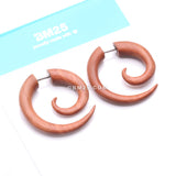 Detail View 4 of A Pair of Sabo Wood Fake Spiral Hanger Earring