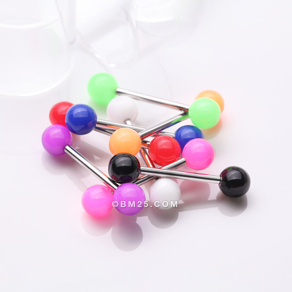 Detail View 1 of 8 Pcs of Assorted Basic Solid Acrylic Ball Barbell Package