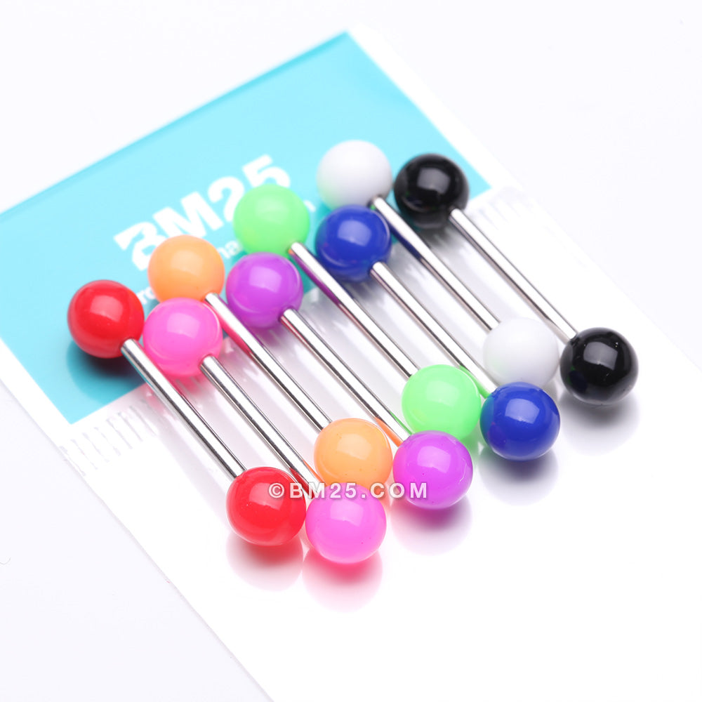 Detail View 3 of 8 Pcs of Assorted Basic Solid Acrylic Ball Barbell Package
