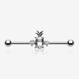 Adorable Pineapple Sparkle Industrial Barbell