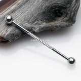 Detail View 1 of Sparkle Lined Gems Industrial Barbell-Clear Gem