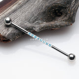 Detail View 1 of Sparkle Lined Gems Industrial Barbell-Aqua
