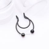 Detail View 1 of Blackline Clip On Non-Piercing Fake Horseshoe Hoop Ring