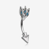 Tribal Feather Arrow Curved Barbell