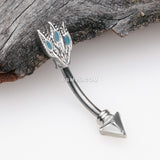 Detail View 1 of Tribal Feather Arrow Curved Barbell
