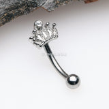 Detail View 1 of Emperor Crown Sparkle Curved Barbell-Clear Gem