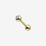 14 Karat Gold Gem Ball Top Cartilage Barbell