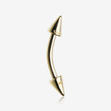 14 Karat Gold Spike Cone Curved Barbell