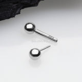 Detail View 2 of 14 Karat White Gold OneFit Threadless Ball Top Cartilage Barbell