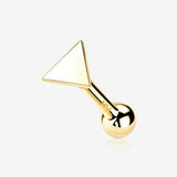 14 Karat Gold OneFit‚Äö√ë¬¢ Threadless Flat Triangle Top Cartilage Barbell