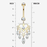 Detail View 1 of 14 Karat Gold Royal Chandelier Marquise Sparkle Belly Button Ring-Clear Gem