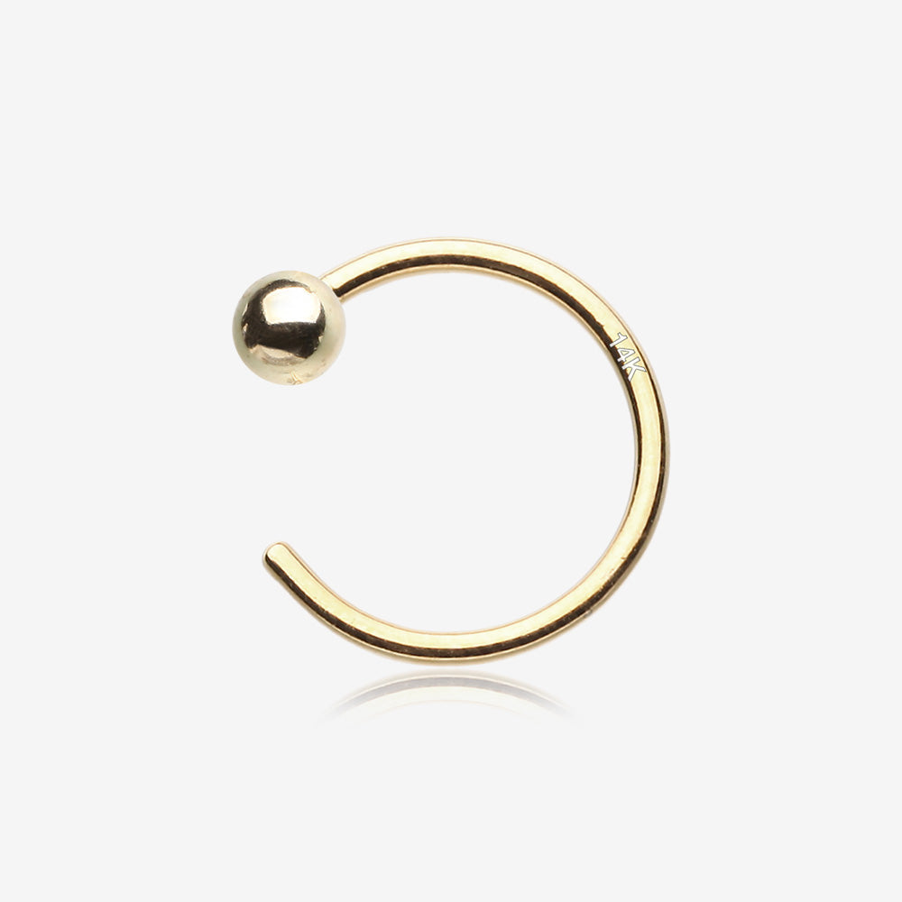 14 Karat Gold Basic Nose Hoop Ring - BM25.com