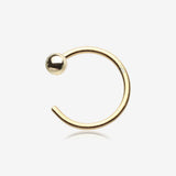 14 Karat Gold Solid Ball End Nose Hoop Ring