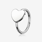 14 Karat White Gold Heart Bendable Hoop Ring
