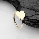 Detail View 1 of 14 Karat Gold Heart Bendable Hoop Ring