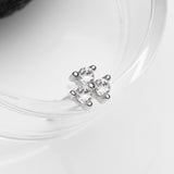 Detail View 1 of 14 Karat White Gold Trinity Sparkles Prong Set Nose Stud Ring-Clear Gem