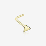14 Karat Gold Triangle Plate Top L-Shaped Nose Ring