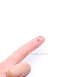Detail View 2 of 14 Karat Gold Studded Prong Gem Sparkle L-Shaped Nose Ring-Aqua
