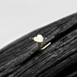 Detail View 1 of 14 Karat Gold Flat Heart Top L-Shaped Nose Ring