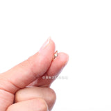 Detail View 2 of 14 Karat Gold Bezel Set Fire Opal Bendable Hoop Ring-White Opal