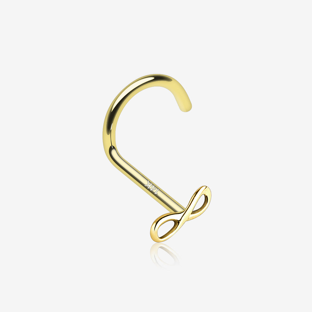 14 Karat Gold Infinity Icon Nose Screw Ring