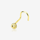 14 Karat Gold Spiral Circle Nose Screw Ring