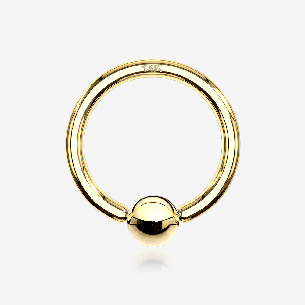 14 Karat Gold Basic Captive Bead Ring