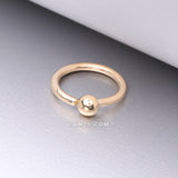 Detail View 1 of 14 Karat Gold Ball End CBR Style Bendable Hoop Ring