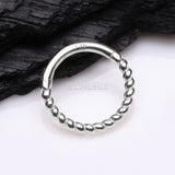 Detail View 1 of 14 Karat White Gold Classic Rope Clicker Hoop Ring