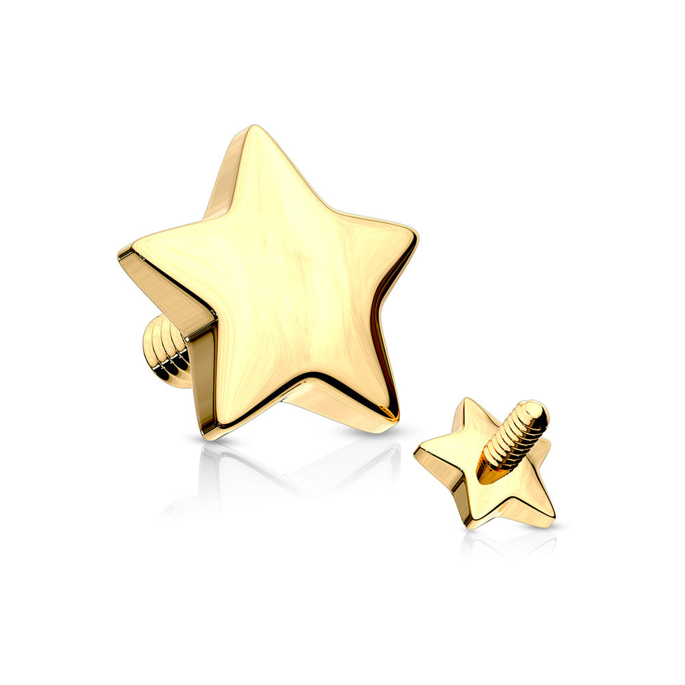 14 Karat Gold Star Dermal Anchor Top