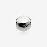 14 Karat White Gold Holed Dimple Ball for Captive Bead Ring Part