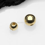 Detail View 1 of 14 Karat Gold Holed Dimple Ball for Captive Bead Ring Part