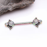 Detail View 1 of A Pair of Colorline Bali Divinity Sparkle Threadless Nipple Barbell-Clear Gem