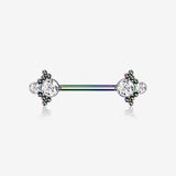 A Pair of Colorline Bali Divinity Sparkle Threadless Nipple Barbell-Clear Gem