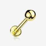 Golden Basic Ball Top Threadless Push-In Steel Labret